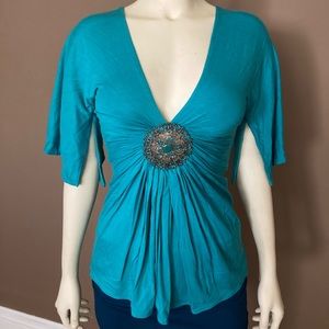 Sky brand turquoise blouse